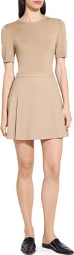 Theory Short Sleeve Mixed Media Minidress