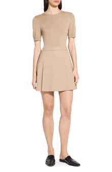 Theory Short Sleeve Mixed Media Minidress