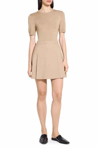 Theory Short Sleeve Mixed Media Minidress