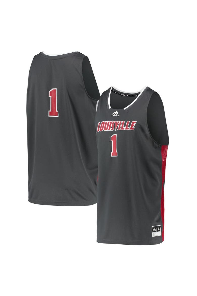 Men's adidas #1 Gray Louisville Cardinals Reverse Retro Jersey, Main, color, Gray