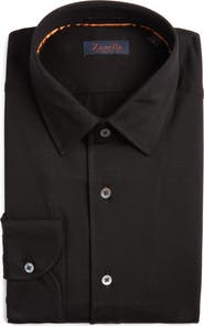 Zanella Lord Solid Knit Cotton Blend Dress Shirt
