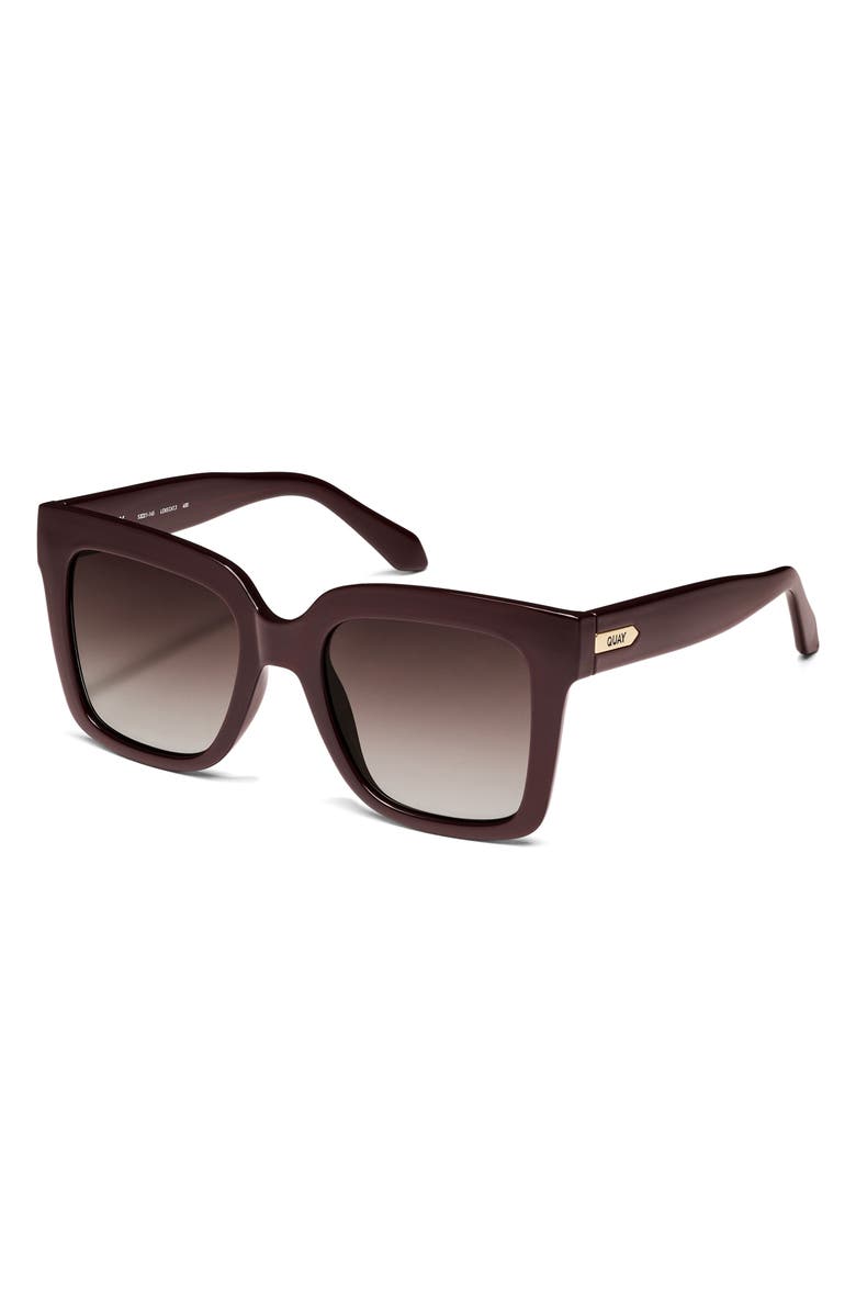QUAY Icy 52mm Polarized Square Sunglasses, Alternate, color, Espresso/ Brown