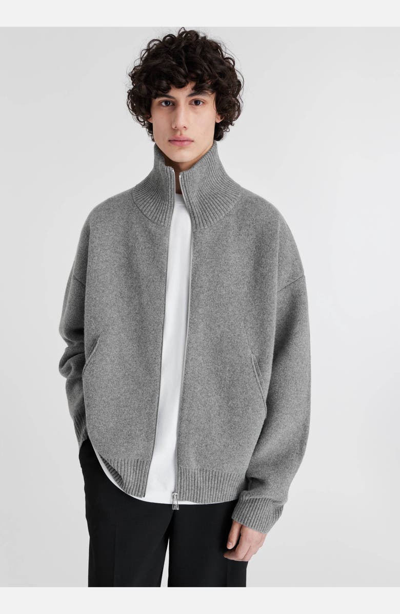 Axel Arigato Core Zip-Up Sweater, Alternate, color, Grey Melange