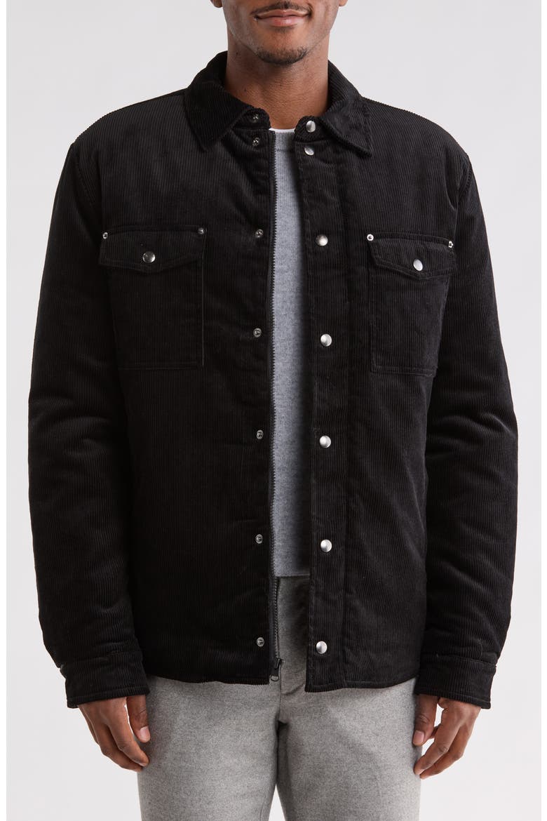 Padded Corduroy Jacket, Main, color, BLACK