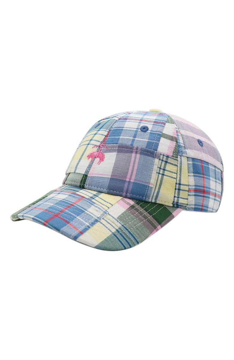Brooks Brothers Patched Madras Plaid Baseball Cap, Main, color, Blue