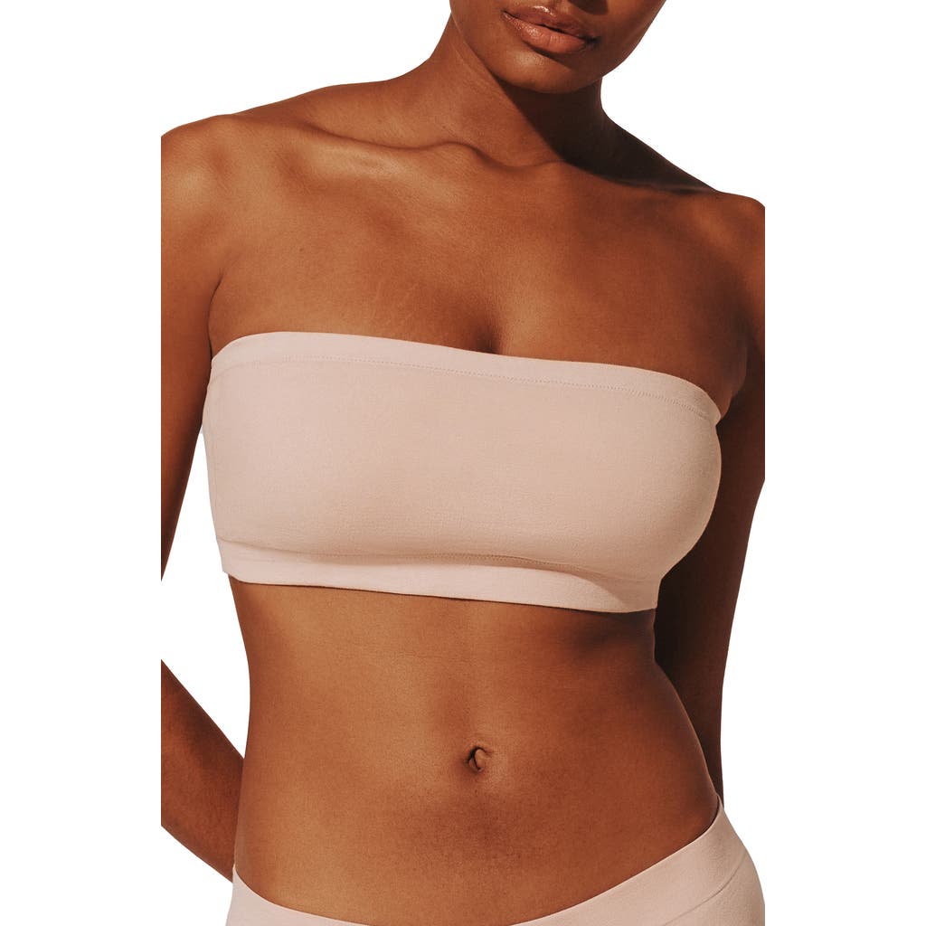 Thirdlove Seamless Cloud Cotton Wireless Bandeau Bra In Pink