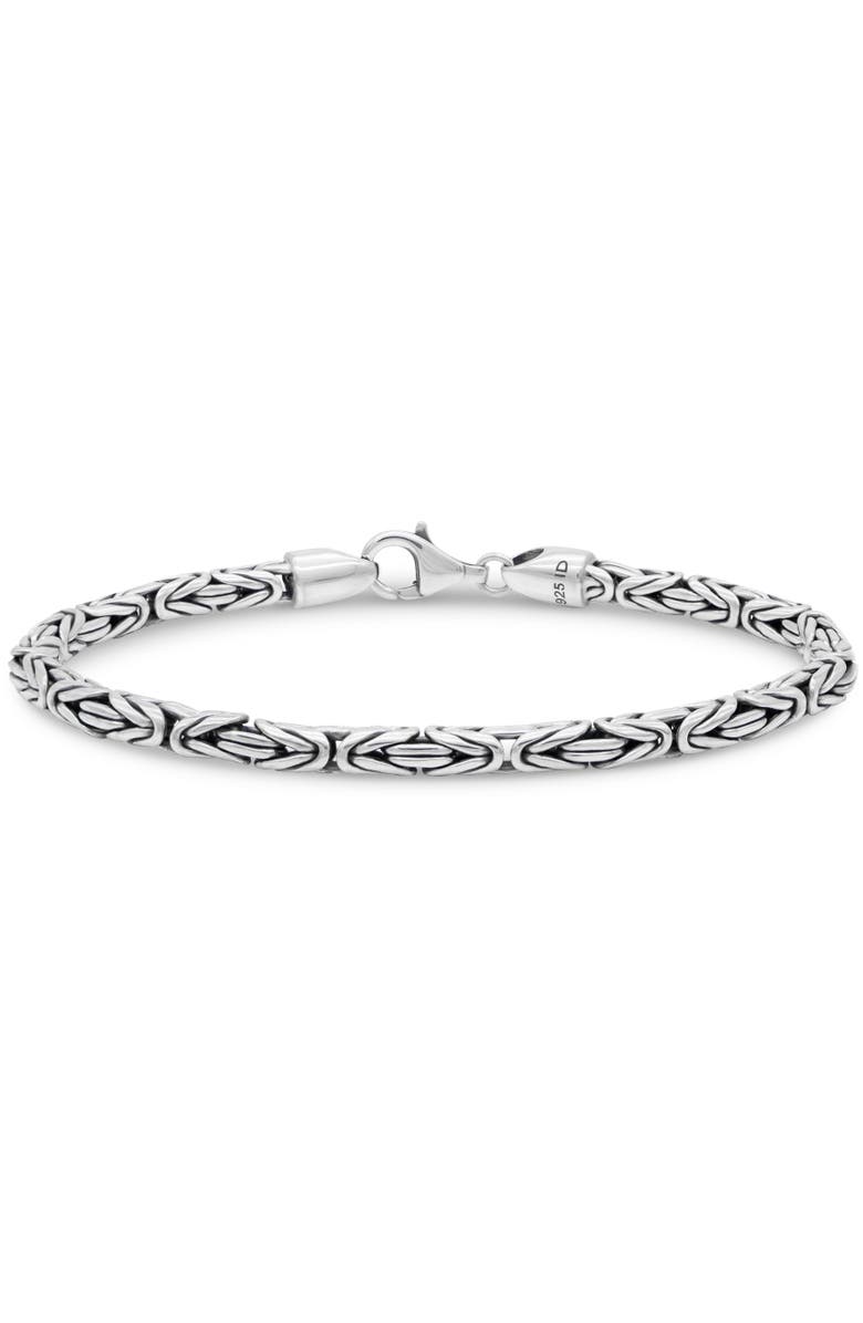 DEVATA Borobudur Chain Bracelet in Sterling Silver, 4mm, Main, color, Silver
