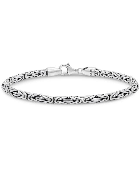 Borobudur Chain Bracelet in Sterling Silver, 4mm