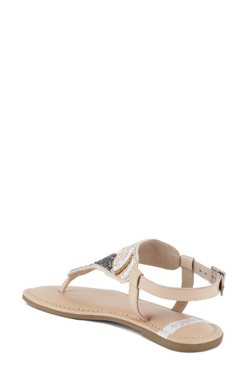 Rag & Co Women's Neutrals Chitra Pin Buckle Beaded Flat Sandals In Beige In Beige