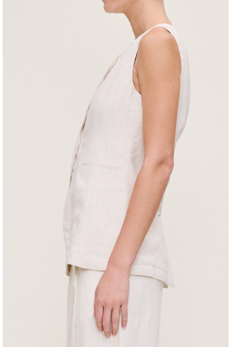 Amalie Linen Vest, Alternate, color, FLAX LINEN