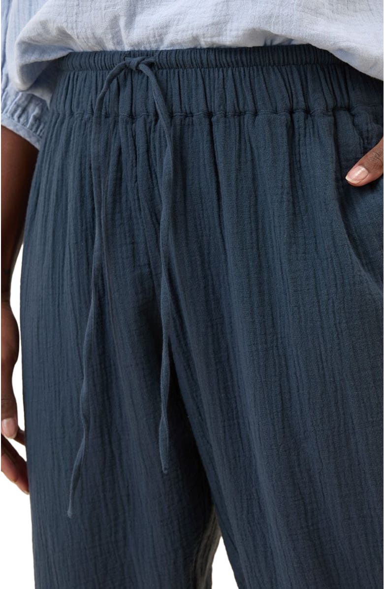 Pact Organic Cotton Coastal Double Gauze Tapered Pull-On Pant, Alternate, color, French Navy