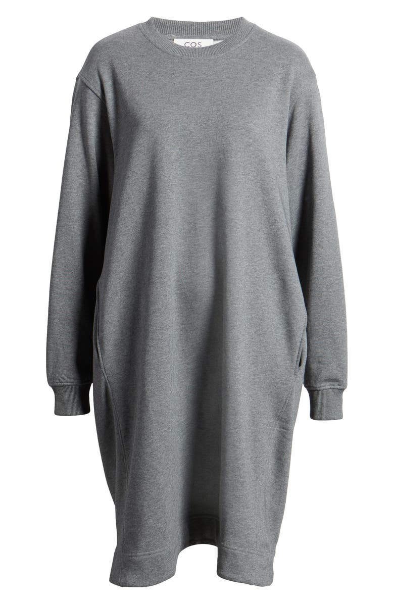 COS Oversized Long Sleeve Sweatshirt Midi Dress, Main, color, 