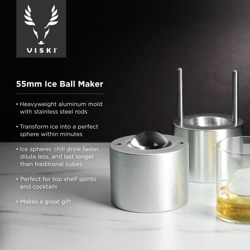 Viski Glacier Rocks 55 Mm Ice Ball Maker In Silver