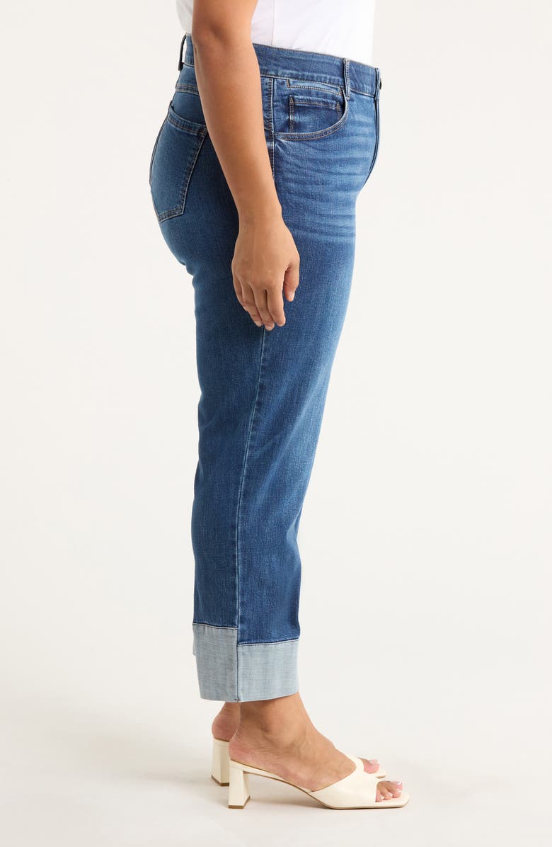 Wit & Wisdom Round Up High Waist Cuffed Boyfriend Jeans, Alternate, color, Blue