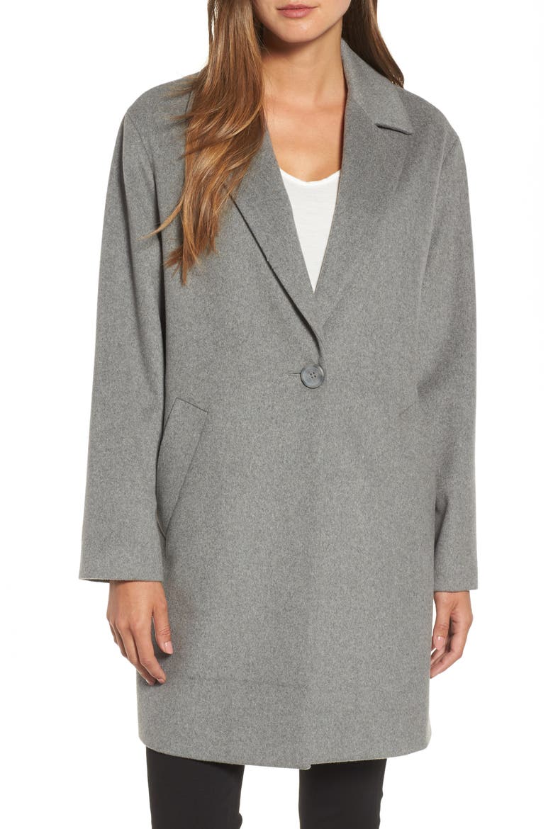 Wool Blend Coat, Main, color, LIGHT GREY