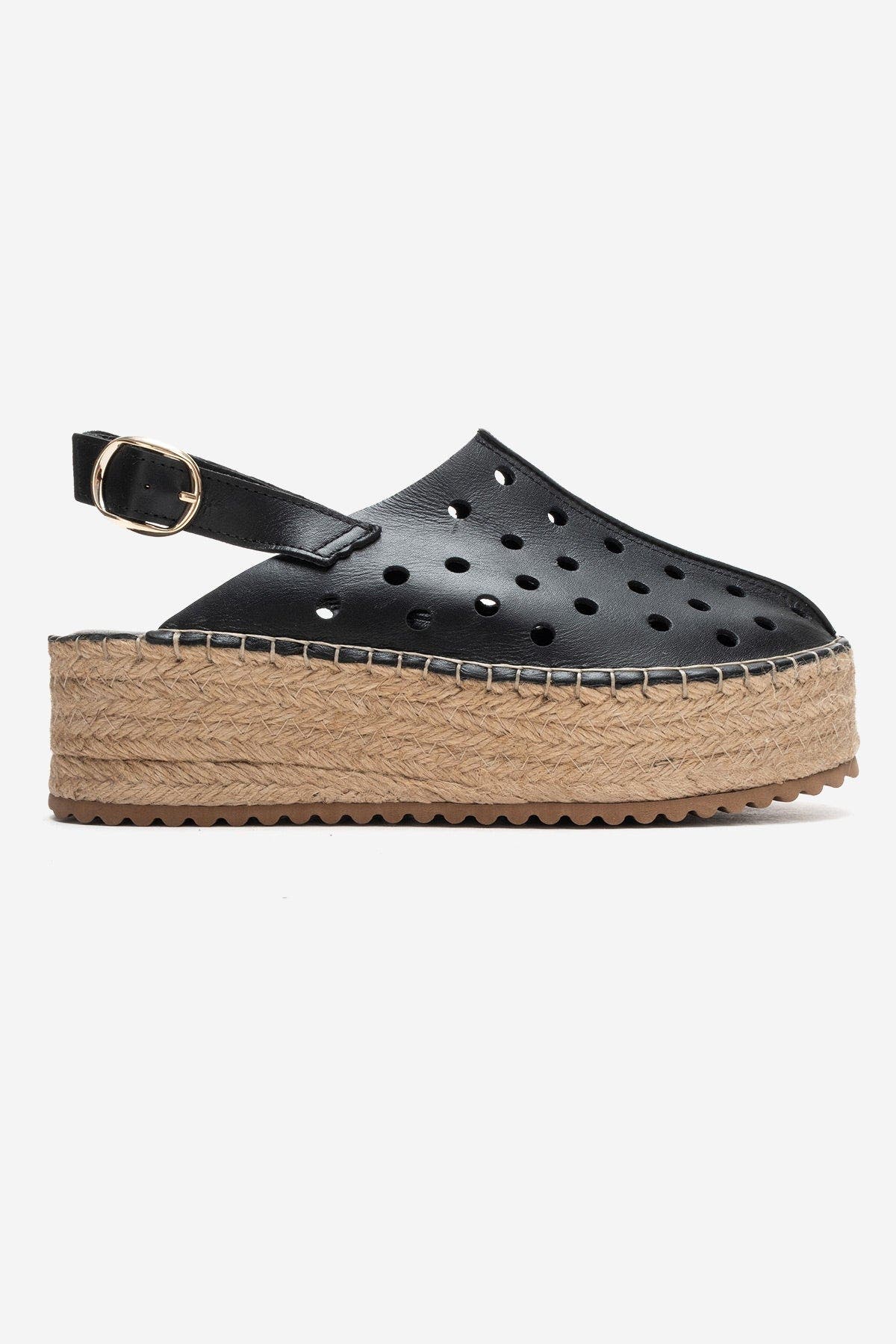 Forever & Always Shoes Fraga Leather Wedge Sandal, Alternate, color, Black