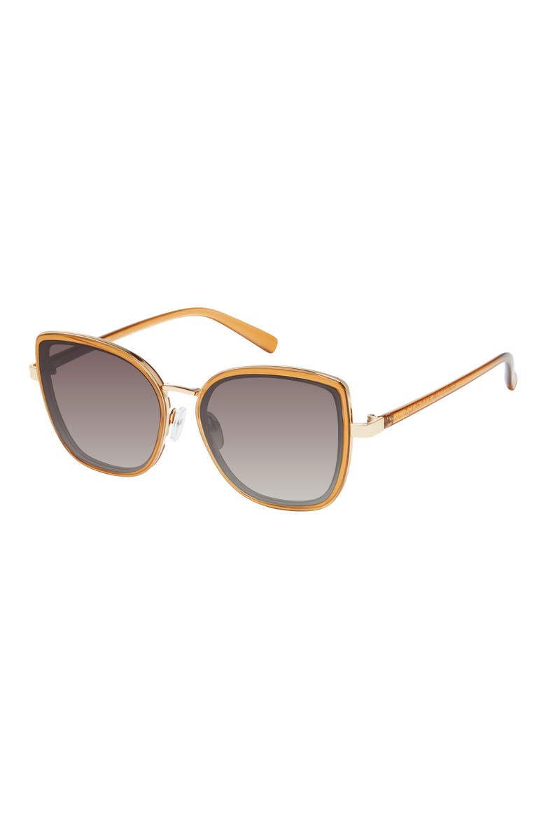57mm Square Sunglasses, Alternate, color, LIGHT BROWN CRYSTAL/ GOLD