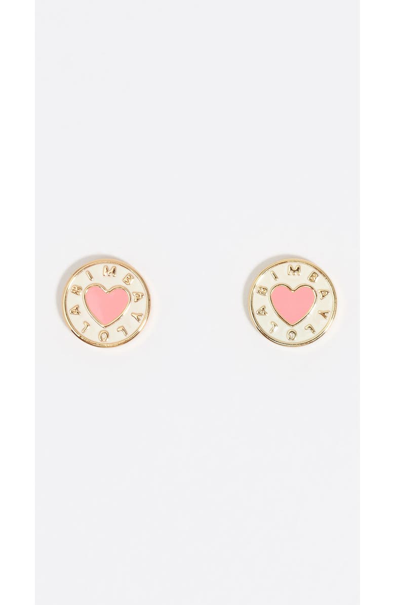 Bimba y Lola Heart Logo Earrings, Main, color, Peach