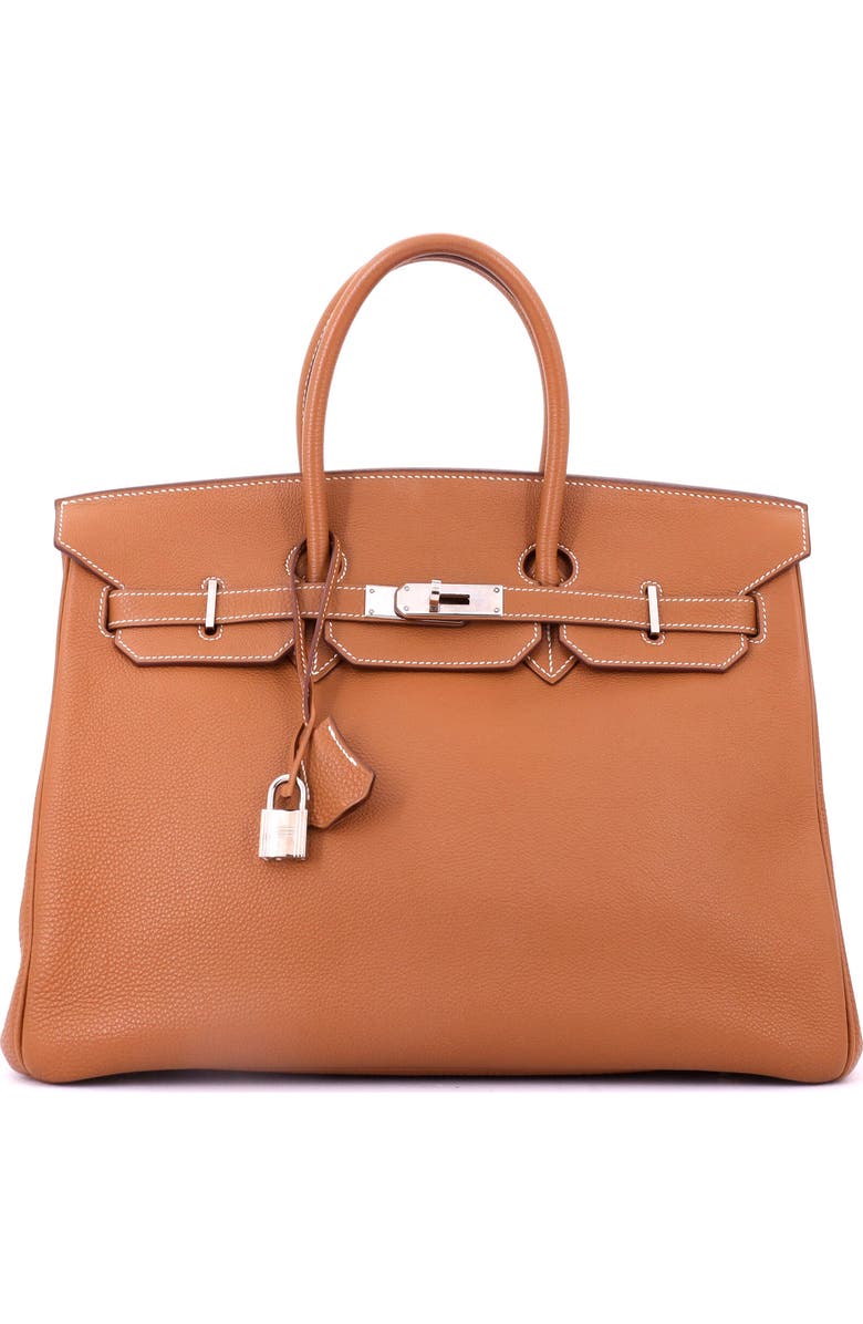 Pre-Owned Hermes Birkin Handbag Brown Togo with Palladium Hardware 35, Main, color,