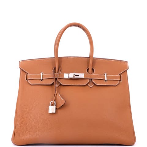 Birkin Handbag Brown Togo with Palladium Hardware 35