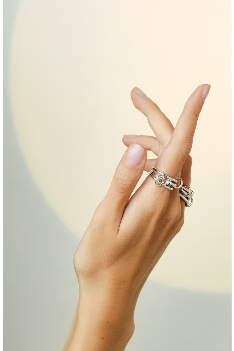 Acacia Link Ring, Alternate, color, SILVER