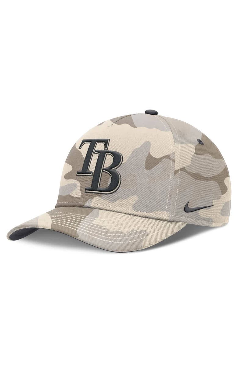 Nike Men's Nike Natural Tampa Bay Rays Camo Pack Rise Adjustable Hat, Main, color, Natural