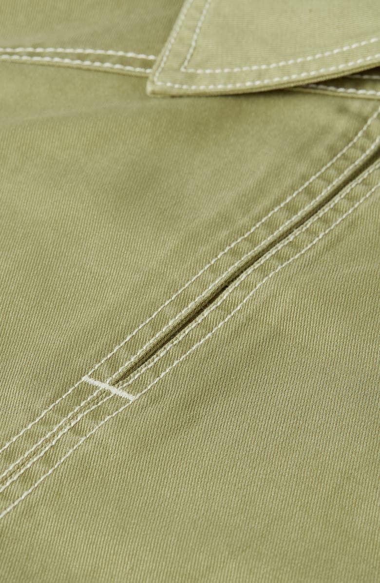 Scotch & Soda Short Sleeve Cotton Blend Utility Shirt, Alternate, color, Oil Green