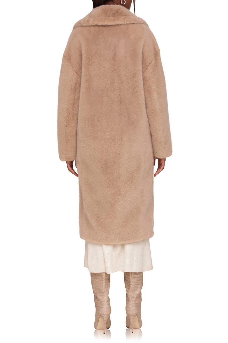 Oversize Luxe Faux Fur Longline Coat, Alternate, color, TAUPE