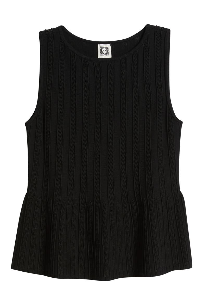 Rib Peplum Tank, Alternate, color, ANNE BLACK