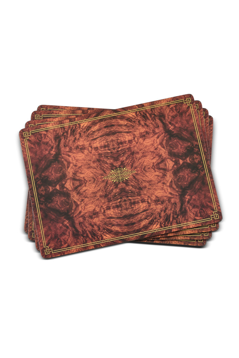 Walnut Burlap Set of 4 Cork Back Placemats, Main, color, Walnut