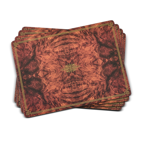 Walnut Burlap Set of 4 Cork Back Placemats