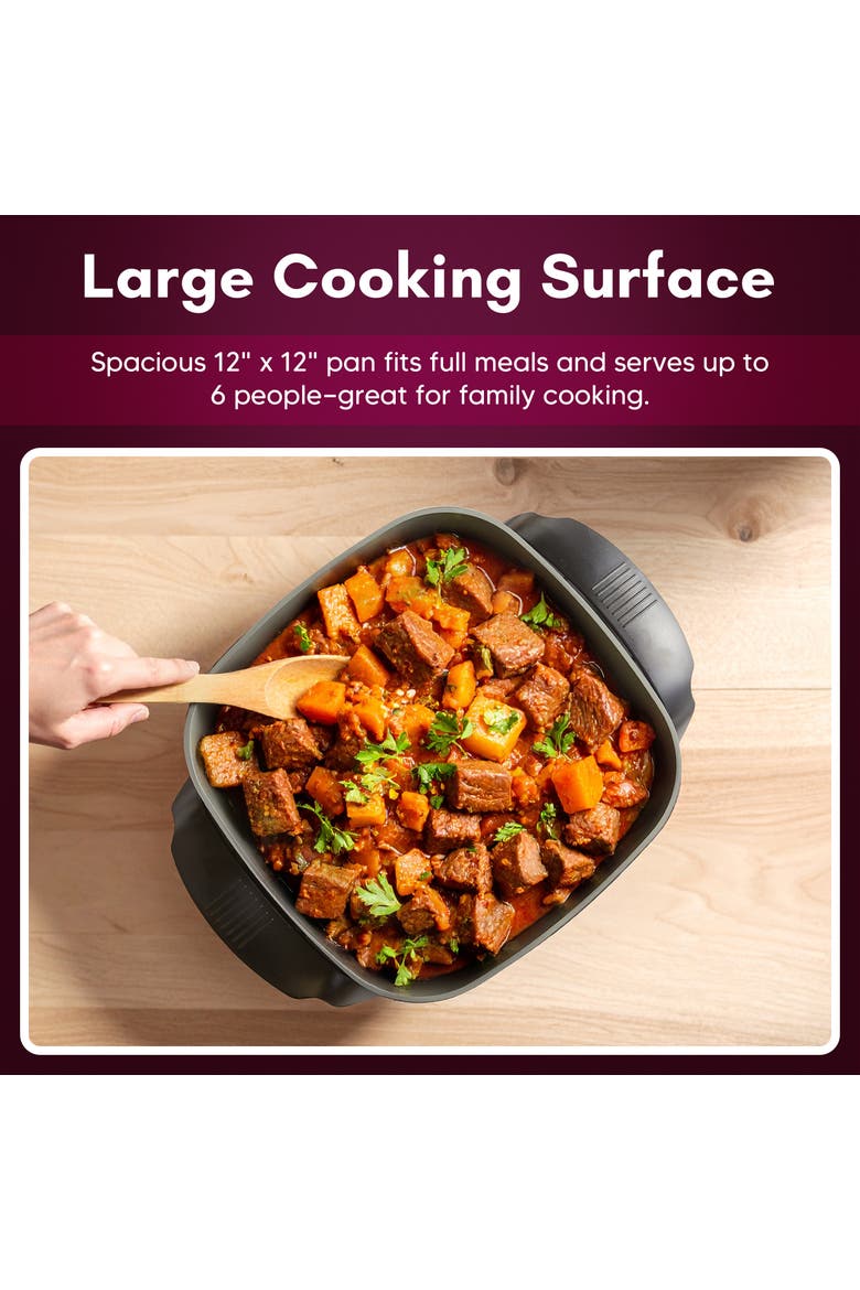 Stow-Away Foldable Electric Skillet, Alternate, color, Black