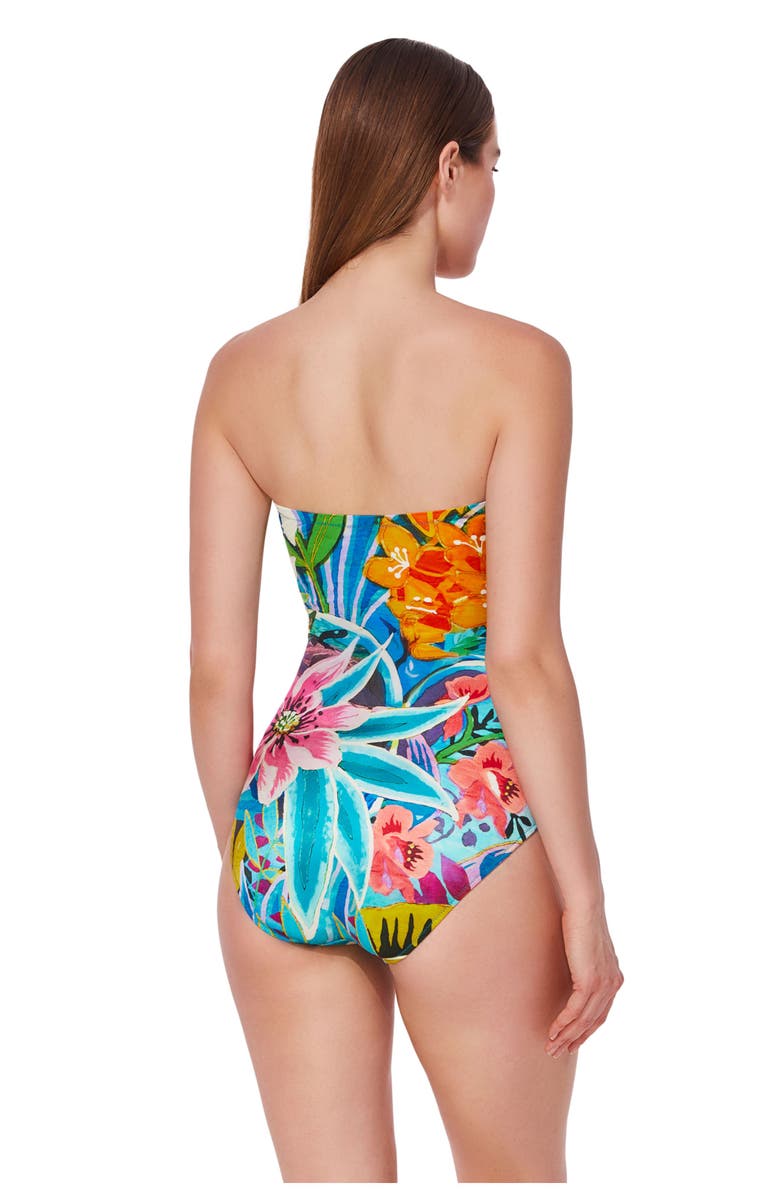 Gottex Tropicana Bandeau One Piece, Alternate, color, Multi-Blue