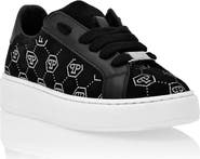 PHILIPP PLEIN Suede Lo-Top Sneakers Monogram Strass Girl