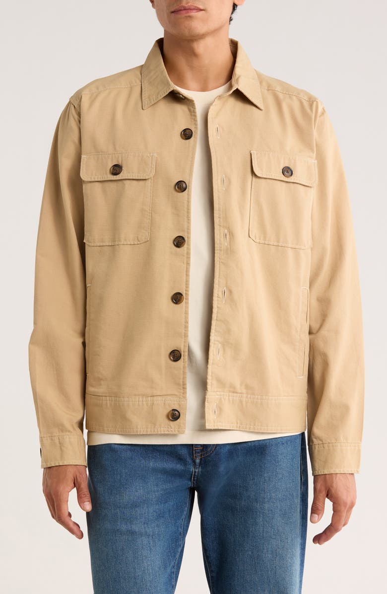 Scotch & Soda Canvas Trucker Jacket, Main, color, Travertine