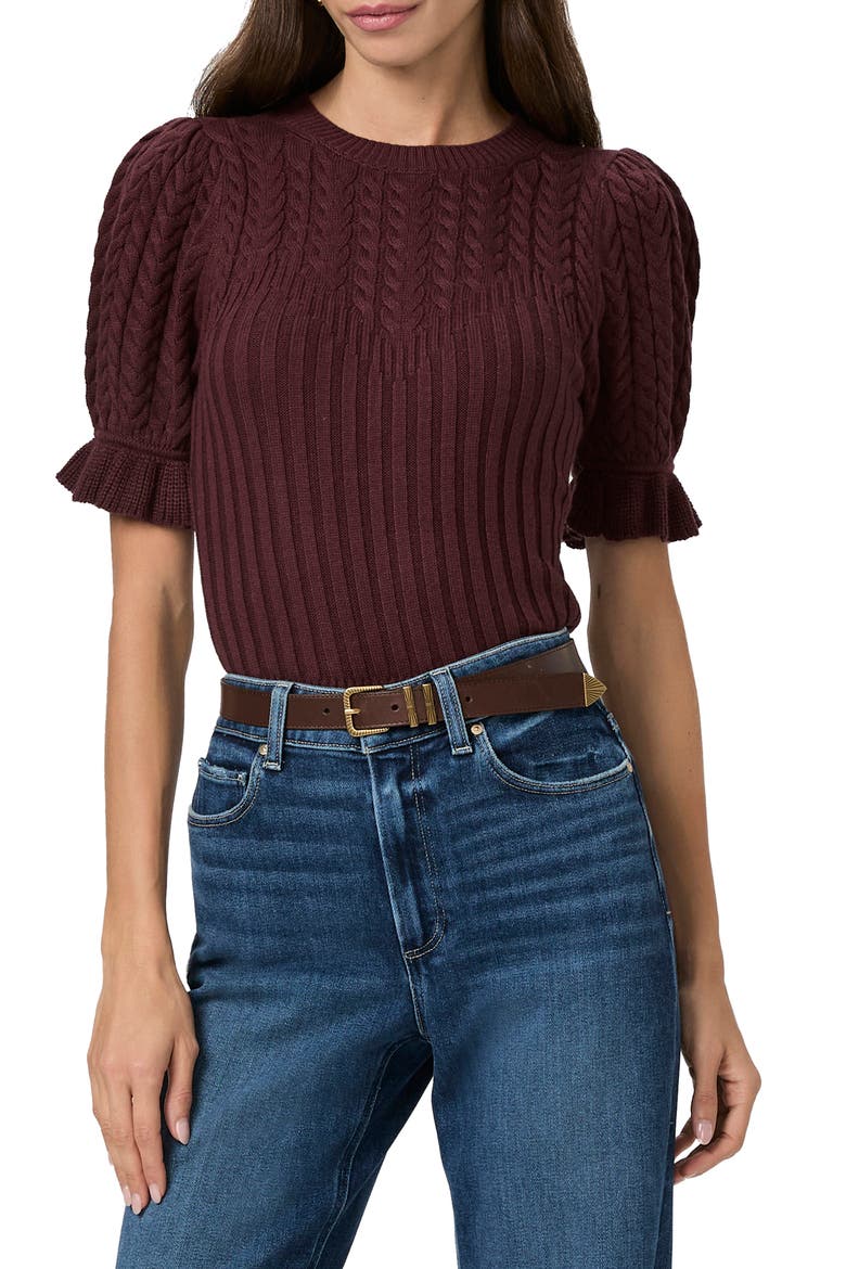 Ansa Puff Sleeve Top, Main, color, OXBLOOD