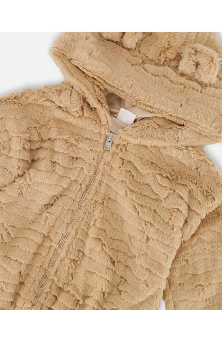 Deux par Deux Faux Fur Hooded Jacket, Alternate, color, Nougat