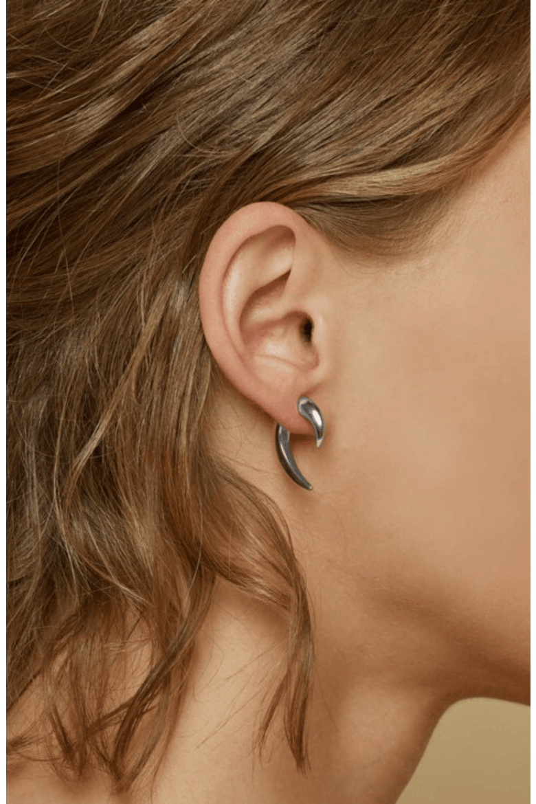 14k Gold Plated Johanna Open Hoop Earring Jacket Gift Idea, Alternate, color, Silver