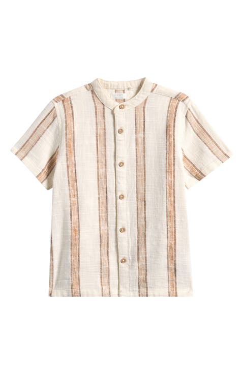Kids' Stripe Cotton Button-Up Shirt (Toddler & Little Kid)