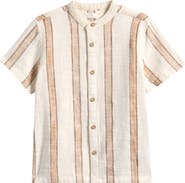 NEXT Kids' Stripe Cotton Button-Up Shirt