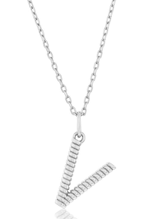 Croissant Initial Pendant Necklace