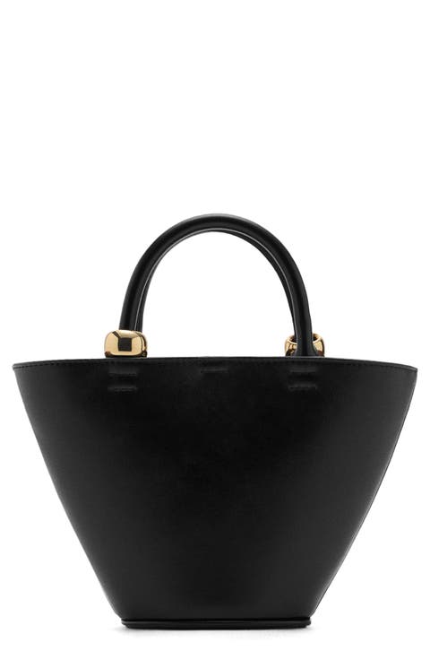 Mini Faux Leather Shopper Bag