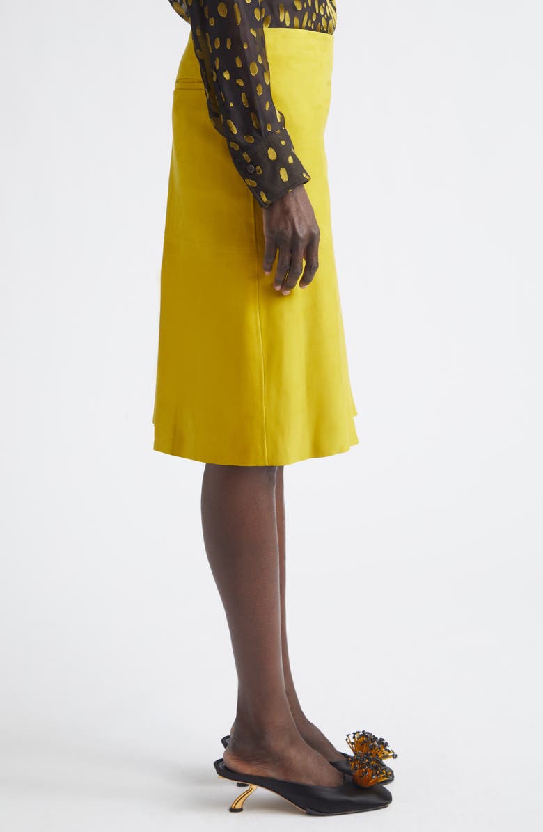 FERRAGAMO Nubuck Pencil Skirt, Alternate, color, Antique Yellow