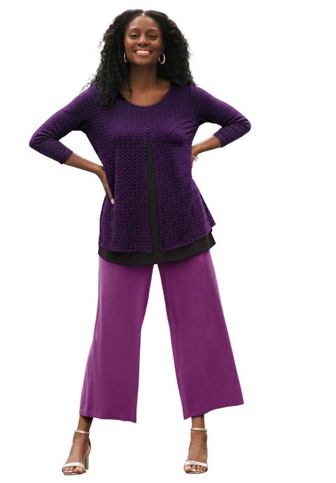 Crew Neck Double Layered Tunic