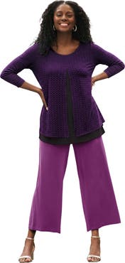Jessica London Crew Neck Double Layered Tunic