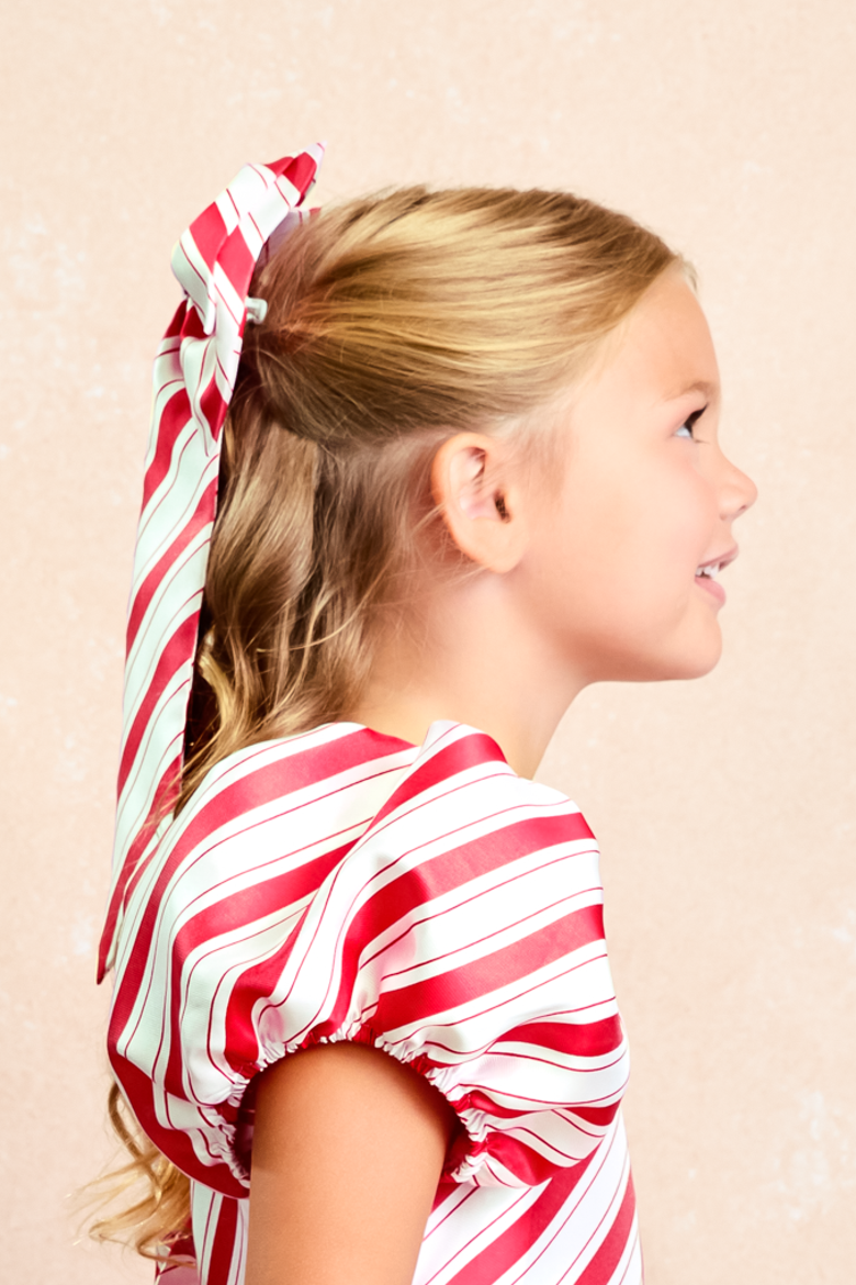 Holiday Candy Cane Hairbow for Girls, Alternate, color, Red