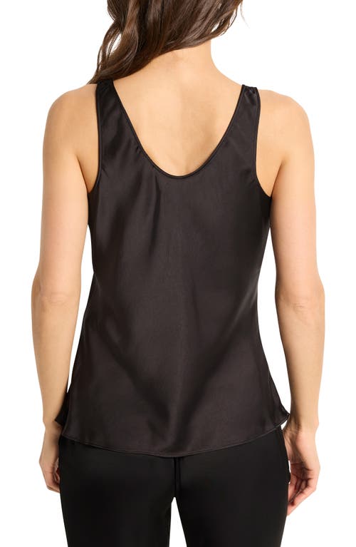 Nic + Zoe Day Gloss Woven Scoop Tank In Black Onyx In Black Onyx