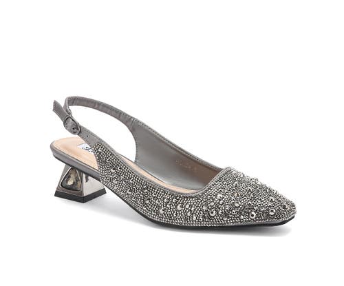 Lady Couture Rhinestone Jewel Heel Slingback Pump