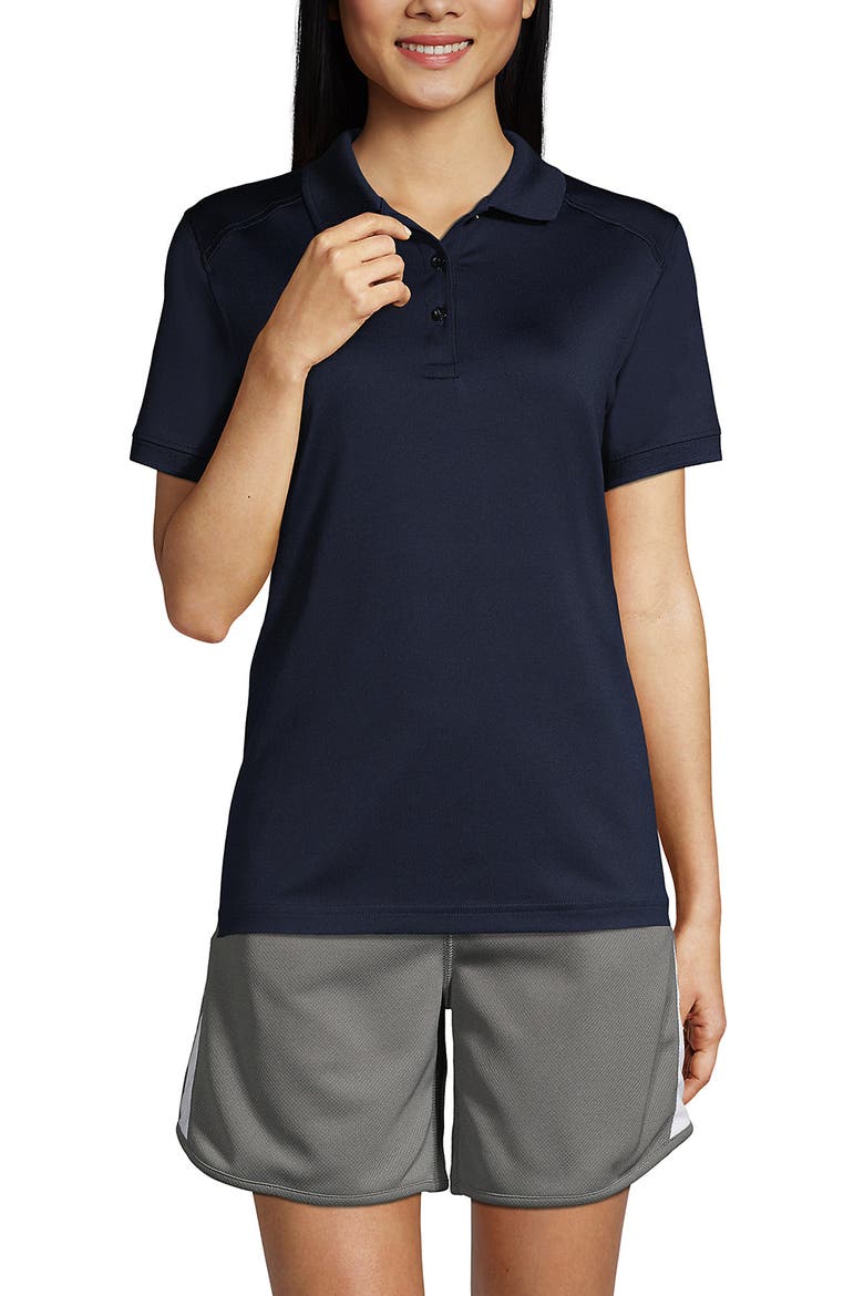 School Uniform Young  Short Sleeve Rapid Dry Polo Shirt, Main, color, Classic Navy