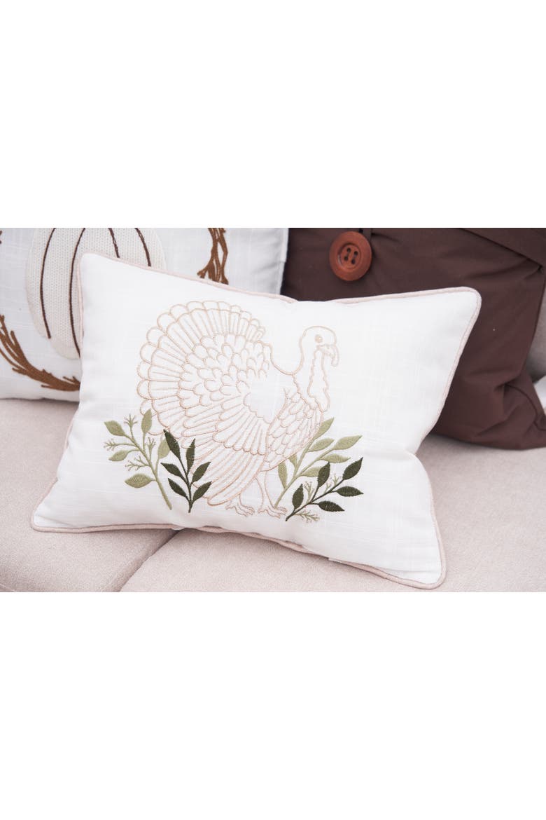 Botanical Turkey Pillow, Alternate, color, Off-White